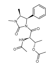 (4R,5S,2'R,3'S)-1,5-dimethyl-3-(2'-acetamido-3'-acetoxybutyryl)-4-phenylimidazolidin-2-one结构式
