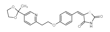 5-[4-[2-[5-(2-METHYL-1,3-DIOXOLAN-2-YL)-2-PYRIDYL]ETHOXY]-BENZYLIDENE]-2,4-THIAZOLIDINEDIONE结构式