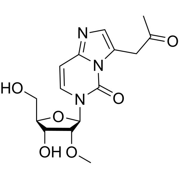 6-(2-O-Methyl-beta-D-ribofuranosyl)-3-(2-oxo-propyl)-6H-iMidazo[1,2-c]pyriMidin-5-one Structure