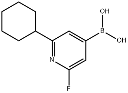 2-Fluoro-6-(cyclohexyl)pyridine-4-boronic acid结构式