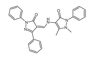 1,5-dimethyl-4-[[(E)-(5-oxo-1,3-diphenylpyrazol-4-ylidene)methyl]amino]-2-phenylpyrazol-3-one Structure