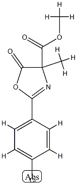 4-Oxazolecarboxylic acid,2-(4-chlorophenyl)-4,5-dihydro-4-methyl-5-oxo-,methyl ester结构式