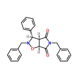 (3S,3aR,6aS)-2,5-Dibenzyl-3-phenyldihydro-2H-pyrrolo[3,4-d][1,2]oxazole-4,6(3H,5H)-dione结构式