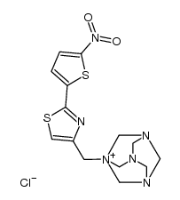 1-[2-(5-nitro-thiophen-2-yl)-thiazol-4-ylmethyl]-1,3,5,7-tetraaza-adamantanium, chloride Structure
