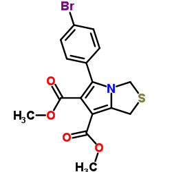 Dimethyl 5-(4-bromophenyl)-1H-pyrrolo[1,2-c][1,3]thiazole-6,7-dicarboxylate结构式