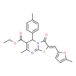 ethyl 7-methyl-2-[(5-methyl-2-furyl)methylene]-5-(4-methylphenyl)-3-oxo-2,3-dihydro-5H-[1,3]thiazolo[3,2-a]pyrimidine-6-carboxylate Structure