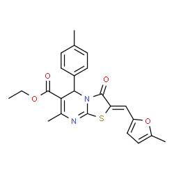 ethyl 7-methyl-2-[(5-methyl-2-furyl)methylene]-5-(4-methylphenyl)-3-oxo-2,3-dihydro-5H-[1,3]thiazolo[3,2-a]pyrimidine-6-carboxylate picture