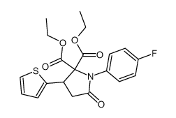 diethyl 1-(p-fluorophenyl)-5-oxo-3-(2-thienyl)pyrrolidine-2,2-dicarboxylate Structure