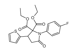 diethyl 1-(p-fluorophenyl)-5-oxo-3-(2-thienyl)pyrrolidine-2,2-dicarboxylate结构式