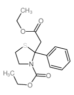 2-Thiazolidineacetic acid, 3- (ethoxycarbonyl)-2-phenyl-, ethyl ester Structure