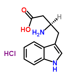 (R)-3-氨基-4-(1H-吲哚-3-基)丁酸盐酸盐结构式