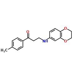 3-(2,3-Dihydro-1,4-benzodioxin-6-ylamino)-1-(4-methylphenyl)-1-propanone结构式