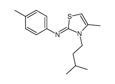 4-methyl-3-(3-methylbutyl)-N-(4-methylphenyl)-1,3-thiazol-2-imine结构式