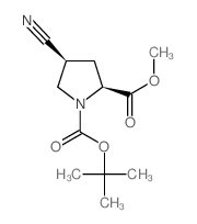 顺式-N-boc-4-氰基-l-脯氨酸甲酯结构式