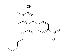 2-ethylsulfanylethyl 3,4-dimethyl-6-(4-nitrophenyl)-2-oxo-1,6-dihydropyrimidine-5-carboxylate Structure