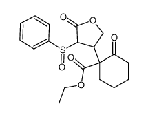 1-(4-Benzenesulfinyl-5-oxo-tetrahydro-furan-3-yl)-2-oxo-cyclohexanecarboxylic acid ethyl ester Structure