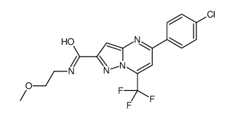 5-(4-chlorophenyl)-N-(2-methoxyethyl)-7-(trifluoromethyl)pyrazolo[1,5-a]pyrimidine-2-carboxamide结构式