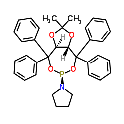 1-[(3aS,8aS)-四氢-2,2-二甲基-4,4,8,8-四苯基-1,3-二噁唑并[4,5-e][1,3,2]二氧膦-6-基]吡啶结构式