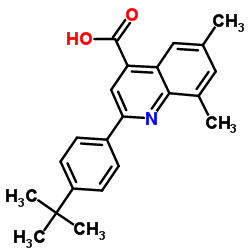 6,8-Dimethyl-2-[4-(2-methyl-2-propanyl)phenyl]-4-quinolinecarboxylic acid结构式