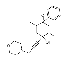 2,5-Dimethyl-4-(3-morpholin-4-yl-prop-1-ynyl)-1-oxo-1-phenyl-1λ5-phosphinan-4-ol结构式