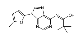 2,2-dimethyl-N-[9-(5-methylfuran-2-yl)purin-6-yl]propanamide结构式