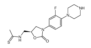 (S)-N-[[3-fluoro-4-(N-1-piperazinyl)-phenyl]-2-oxo-5-oxazolidinyl]methyl-thioacetamide Structure