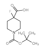 1-Boc-4-fluoro-4-piperidinecarboxylic Acid structure