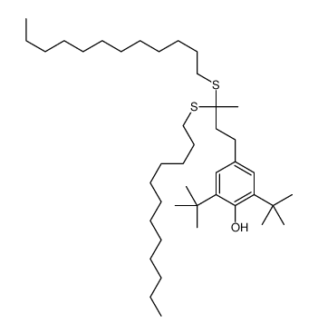 4-[3,3-bis(dodecylsulfanyl)butyl]-2,6-ditert-butylphenol结构式