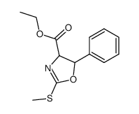 cis-4-ethoxycarbonyl-2-methylthio-5-phenyl-4,5-dihydro-1,3-oxazole Structure