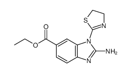 1--(thiazolin-2-yl)-2-amino-6-ethoxycarbonylbenzimidazole结构式