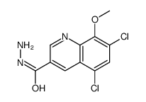 5,7-dichloro-8-methoxyquinoline-3-carbohydrazide Structure