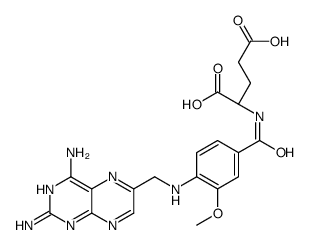 (2S)-2-[[4-[(2,4-diaminopteridin-6-yl)methylamino]-3-methoxybenzoyl]amino]pentanedioic acid Structure