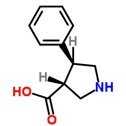 (3R,4S)-4-Phenyl-3-pyrrolidinecarboxylic acid Structure