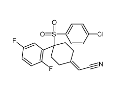 2-(4-(4-chlorophenylsulfonyl)-4-(2,5-difluorophenyl)cyclohexylidene)acetonitrile结构式