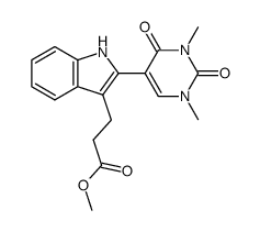 methyl 2-(1,2,3,4-tetrahydro-1,3-dimethyl-2,4-dioxo-5-pyrimidinyl)-1H-indole-3-propionate Structure