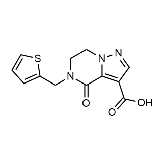 4-Oxo-5-(thiophen-2-ylmethyl)-6,7-dihydropyrazolo[1,5-a]pyrazine-3-carboxylic acid Structure