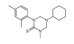 5-(cyclohexyl)tetrahydro-3-methyl-1-(2,4-xylyl)-1,3,5-triazine-2(1H)-thione结构式