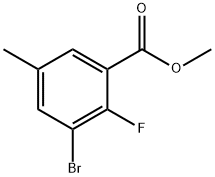 Methyl 3-bromo-2-fluoro-5-methylbenzoate Structure