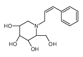 N-(3-phenyl-2-propenyl)-1-deoxynojirimycin structure