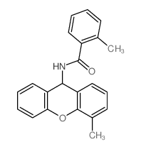 2-methyl-N-(4-methyl-9H-xanthen-9-yl)benzamide structure