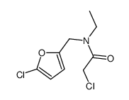 2-chloro-N-[(5-chlorofuran-2-yl)methyl]-N-ethylacetamide结构式