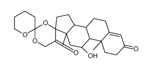 11beta-Hydroxy-17,21-(tetrahydro-2H-pyran-2-ylidenedioxy)pregn-4-ene-3,20-dione Structure