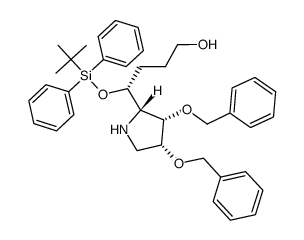 (R)-4-((2S,3S,4R)-3,4-bis(benzyloxy)pyrrolidin-2-yl)-4-((tert-butyldiphenylsilyl)oxy)butan-1-ol结构式