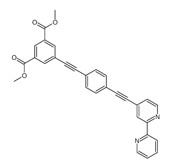 5-(4-[2,2']Bipyridinyl-4-ylethynyl-phenylethynyl)-isophthalic acid dimethyl ester结构式