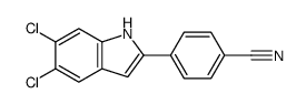 4-(5,6-二氯-1H-吲哚-2-基)苯甲腈结构式
