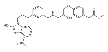methyl [4-[3-[[3-[2,3-dihydro-3-(1-methylvinyl-2-oxo-1H-benzimidazol-1-yl]propyl]benzylamino]-2-hydroxypropoxy]phenyl]acetate结构式