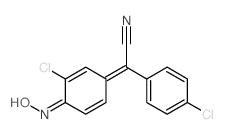 Benzeneacetonitrile, 4-chloro-a-[3-chloro-4-(hydroxyimino)-2,5-cyclohexadien-1-ylidene]-结构式