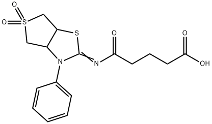 (Z)-5-((5,5-dioxido-3-phenyltetrahydrothieno[3,4-d]thiazol-2(3H)-ylidene)amino)-5-oxopentanoic acid结构式