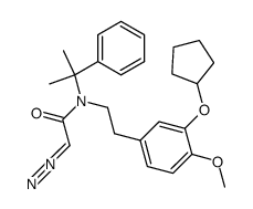 N-(3-(cyclopentyloxy)-4-methoxyphenethyl)-2-diazo-N-(2-phenylpropan-2-yl)acetamide Structure