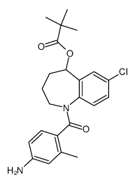 2,2-dimethylpropionic acid 7-chloro-1-(4-amino-2-methylbenzoyl)-2,3,4,5-tetrahydro-1H-benzo[b]azepin-5-yl ester结构式